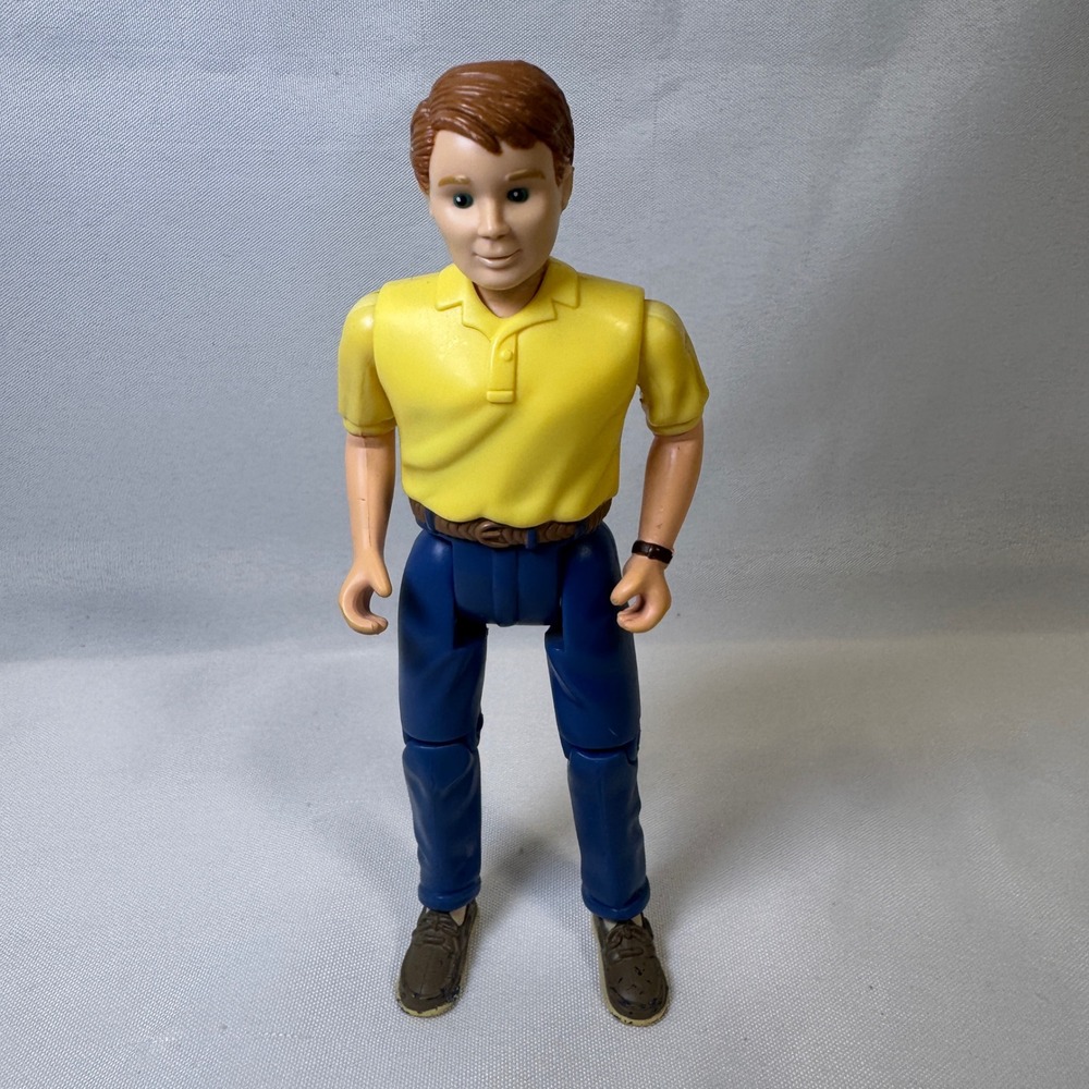 Vintage 1998 Fisher-Price Loving Family Dad Doll Yellow Polo Blue Pants Figure